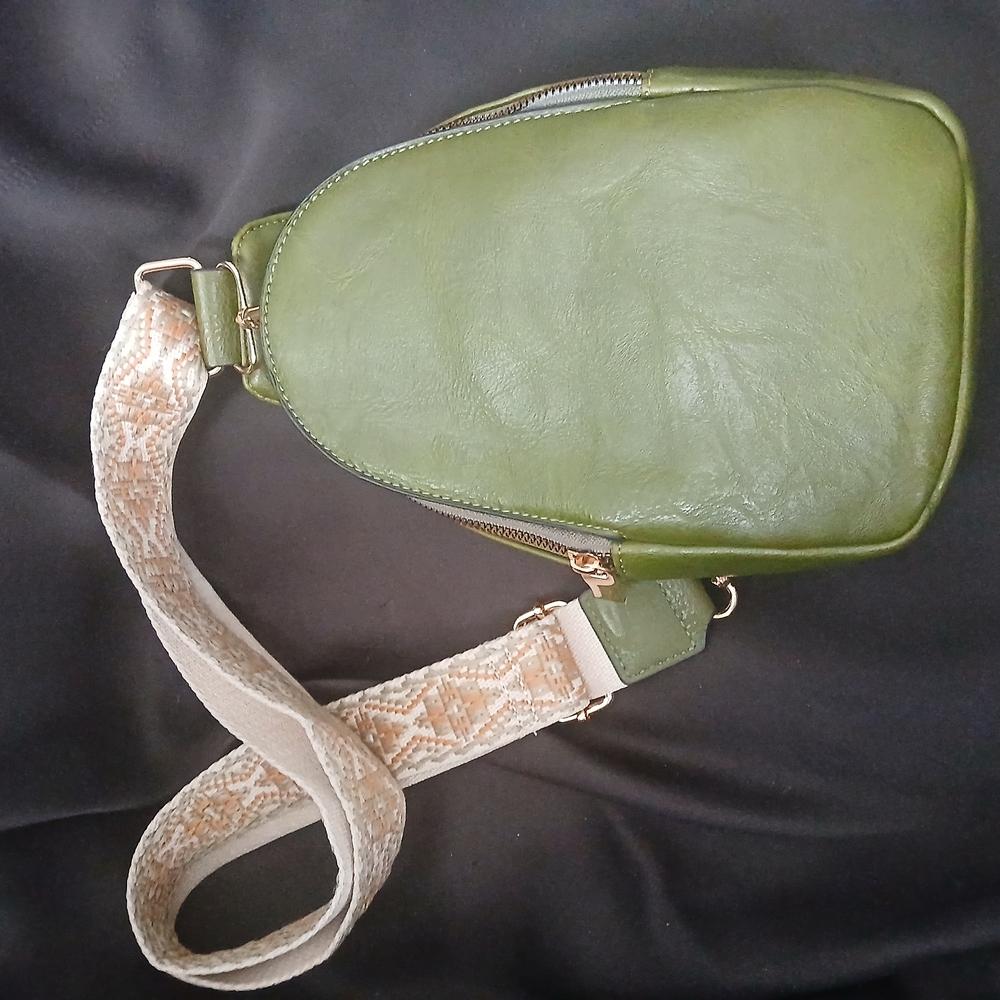 Green Leather Crossbody Bag